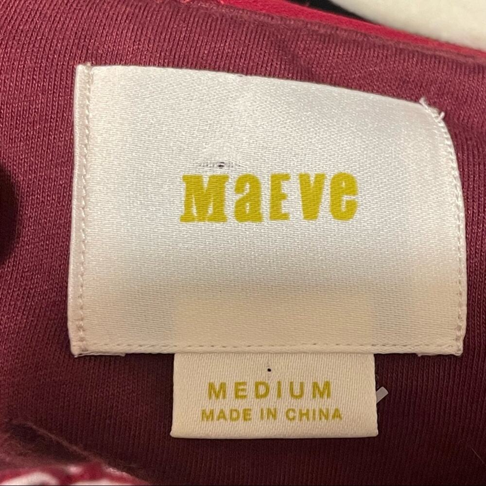 Anthropologie Maeve Dora Dress Red &‎ White Short Sleeve - Picture 5 of 8